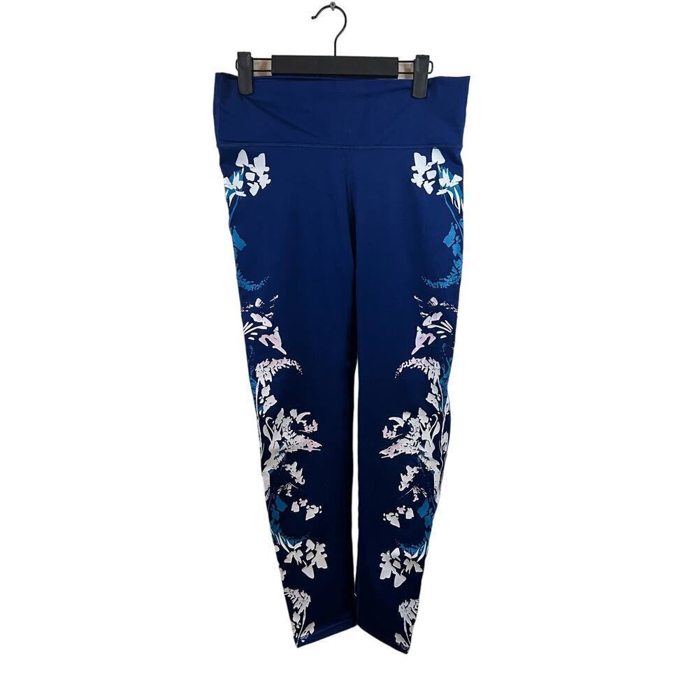 Fabletics Blue Leggings w/floral design Size Large